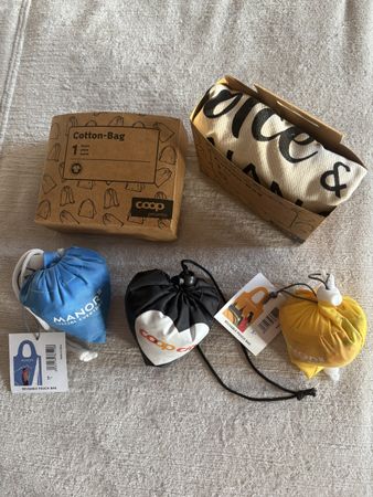 Sacs pliables réutilisables Coop/Manor - lot de 4 neufs