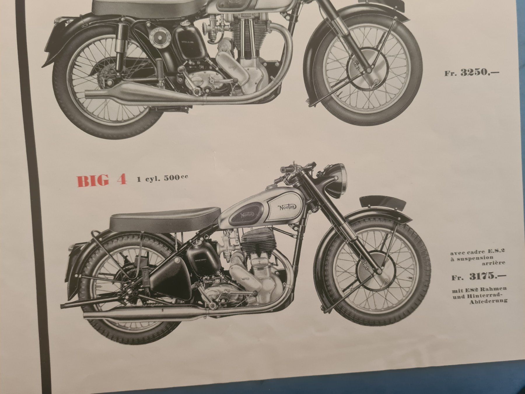 Norton Documenti: NORTON MOTORCYCLE 1954 SCHWEIZ PROSPEKT – Usato da Bellevue venduto da BURGOLMANIA 5