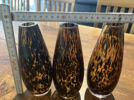 3er Set Dekorative Glasvasen, Herbstfarben, Top Zustand!