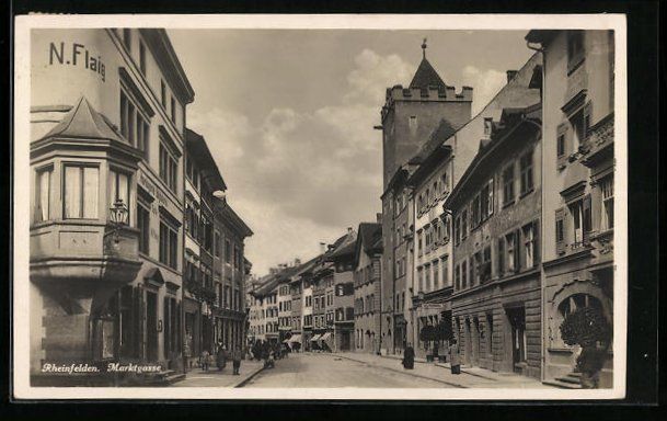 Cartoline postali: Rheinfelden, Strasse Marktgasse mit Gesc – Usato da Berlin venduto da bartko-reher