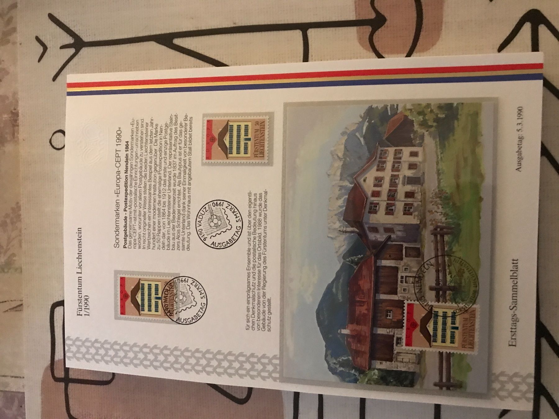 Tutti i francobolli: Liechtenstein Ersttags-Sammelblätter 1990 – Usato da St. Gallen venduto da Setin