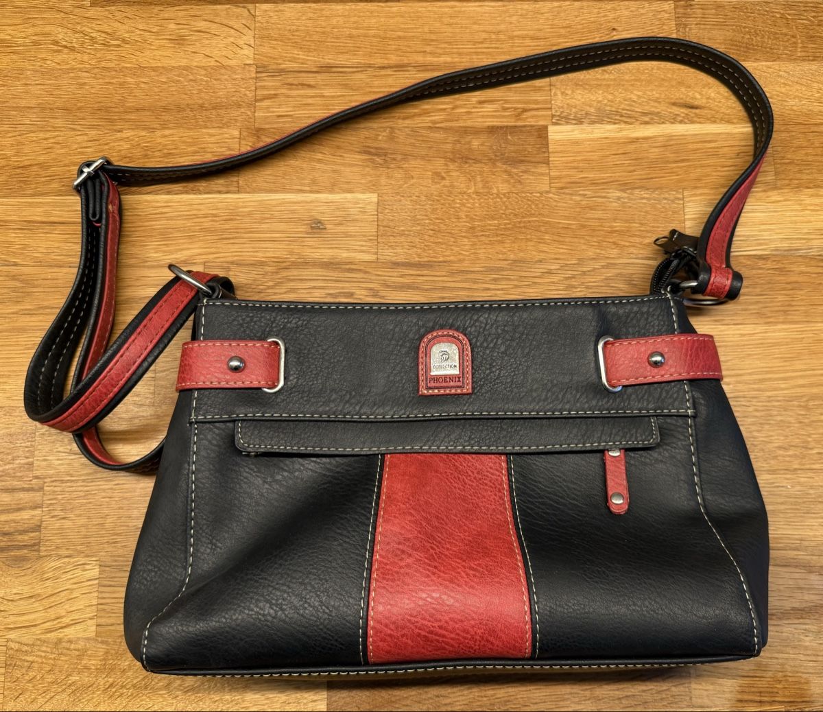 Taschen für Damen: Phoenix Collection Handtasche schwarz rot – Gebraucht aus Dürnten von elload