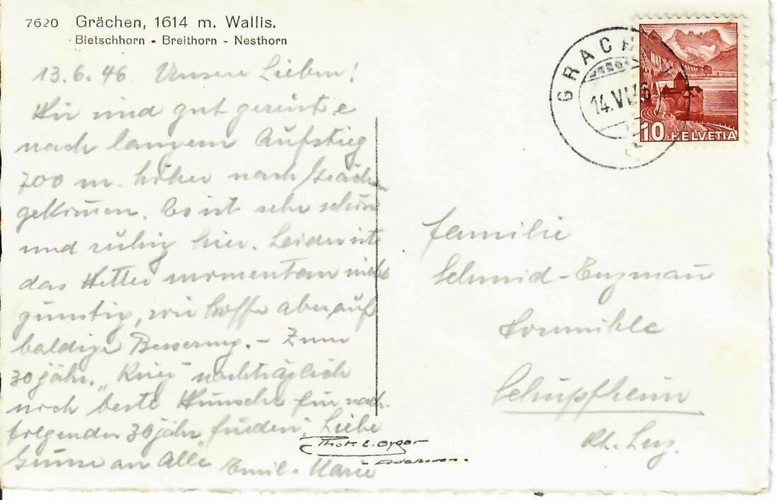 Cartoline postali: Grächen – Usato da Hochdorf venduto da Ziegel-16 1