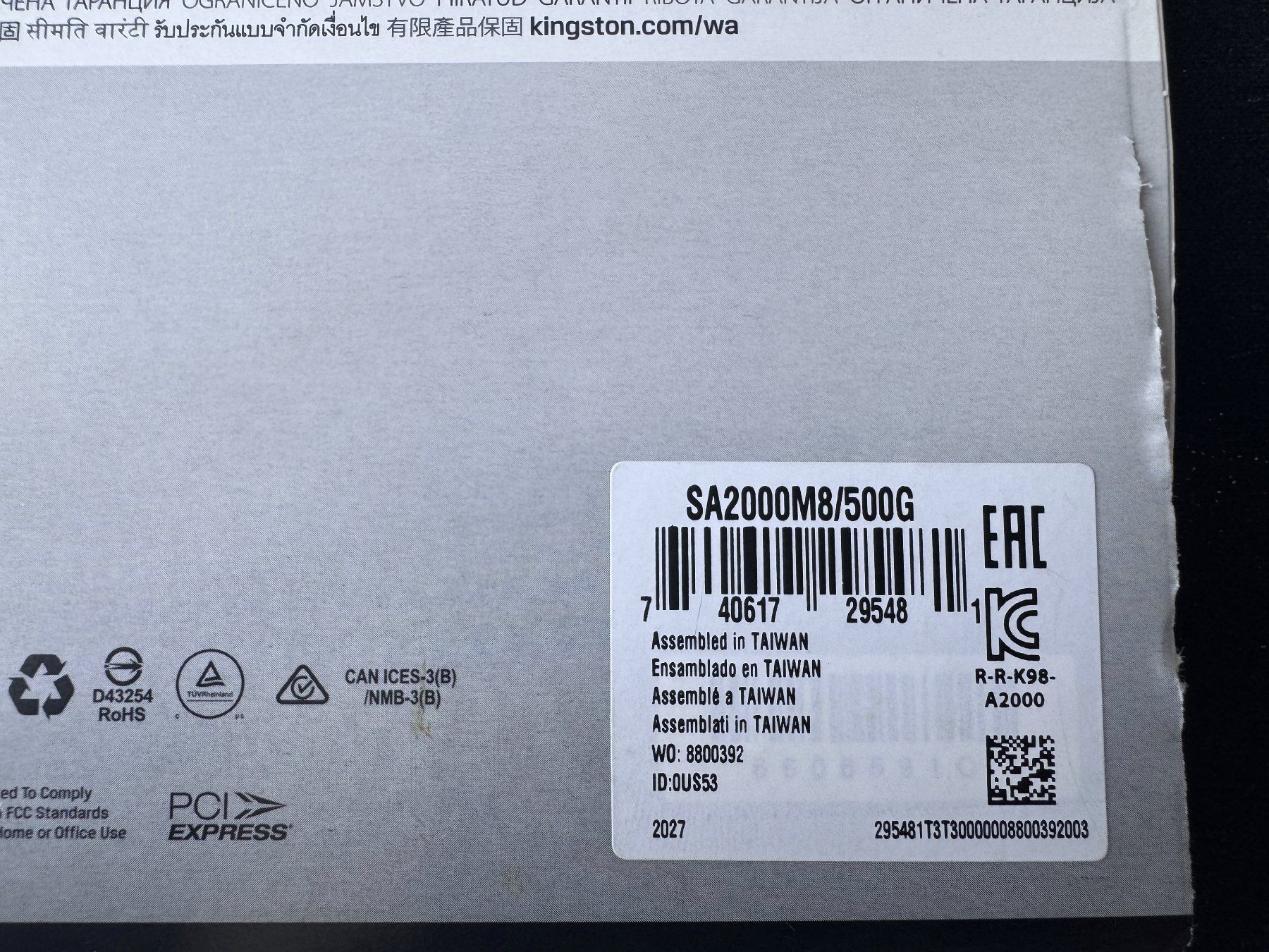 Kingston Dischi rigidi: Kingston A2000 NVMe PCIe SSD – Usato da Bremgarten AG venduto da joker_eat_world 2