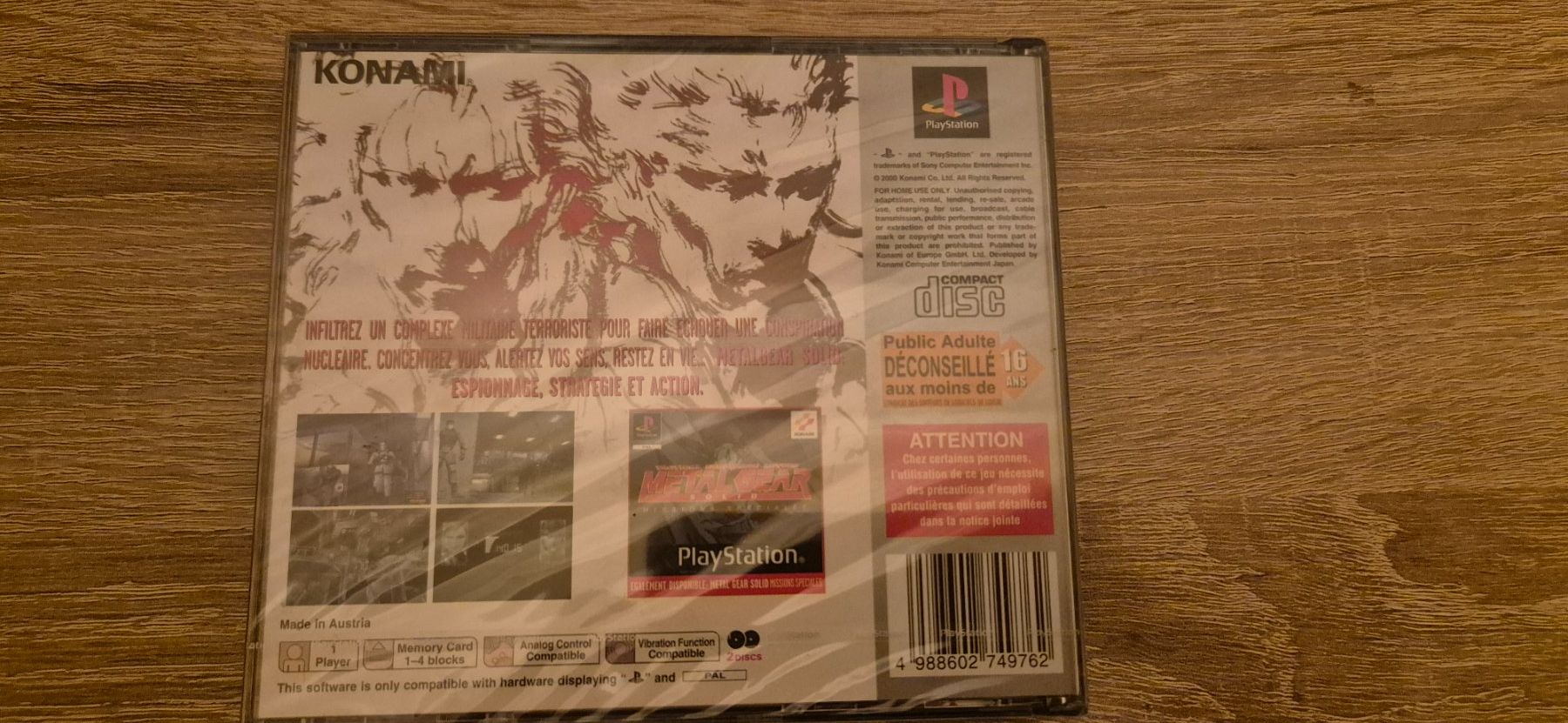 Spiele: Metal Gear Solid - PS1 - Version Platinum - Scellé – Neu und originalverpackt aus Genève von Bayoushi 1