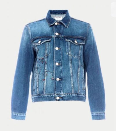 FRAME $550 Sasha Pole Original Embroidered Denim Jacket S