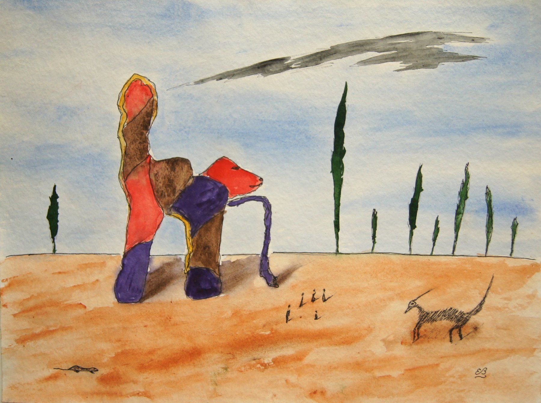 Dipinti: Aquarell: Sessel in der Landschaft – Usato da Fribourg venduto da erw_68dx