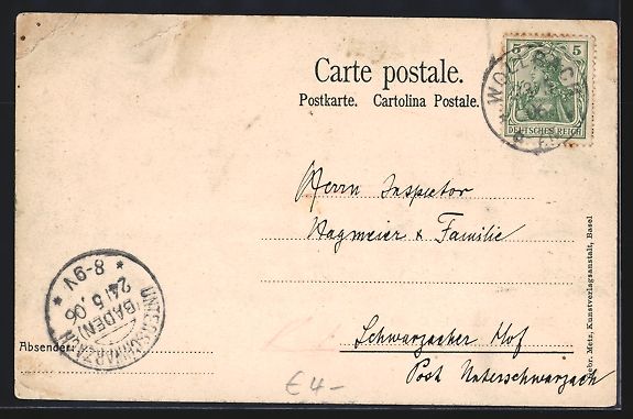 Cartoline postali: AK Basel, Missionshaus, 1906 – Usato da Berlin venduto da bartko-reher 1