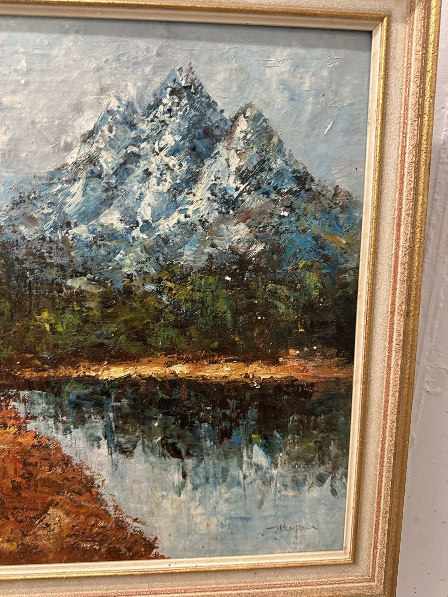 Dipinti: Ölgemälde Landschaft Berge See Signiert  – Usato da Ebikon venduto da Gaenggeliwaar 3