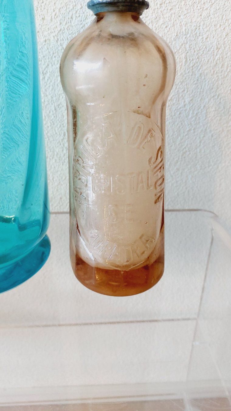 Bottiglie: Vintage Siphonflasche blau grün  St. Moritz – Difettoso da Zürich venduto da VreniUndFranz 5