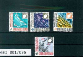 GILBERT & ELLICE INSELN 4 BRIEFMARKEN SCHLACHT