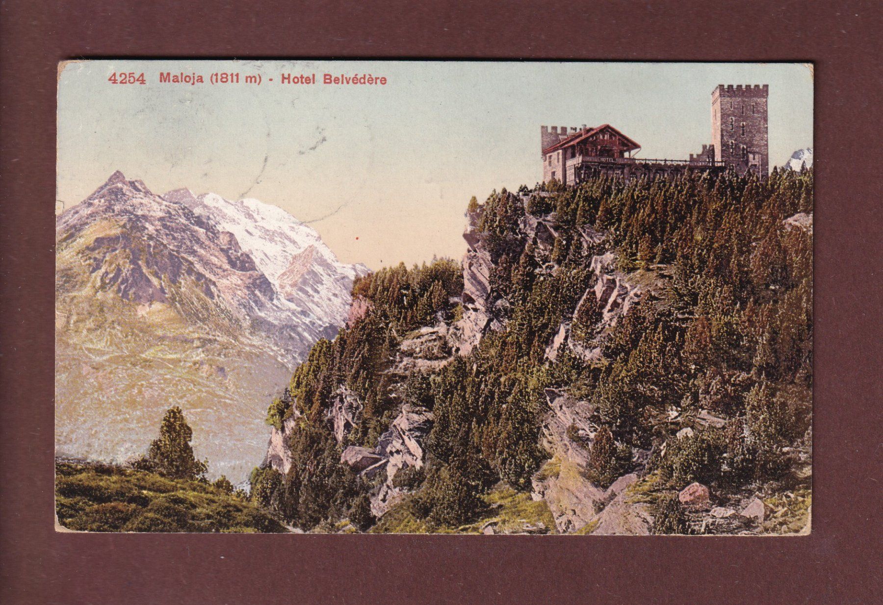 Cartoline postali: MALOJA - Hotel Belvédère - 1909 – Usato da Pully venduto da nicecards
