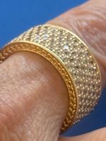 Luxus Elegante Ring Memoire Zirkonia 19/9 Farbe : Gold