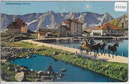 Gotthard-Hospiz - Postkutsche - Litho