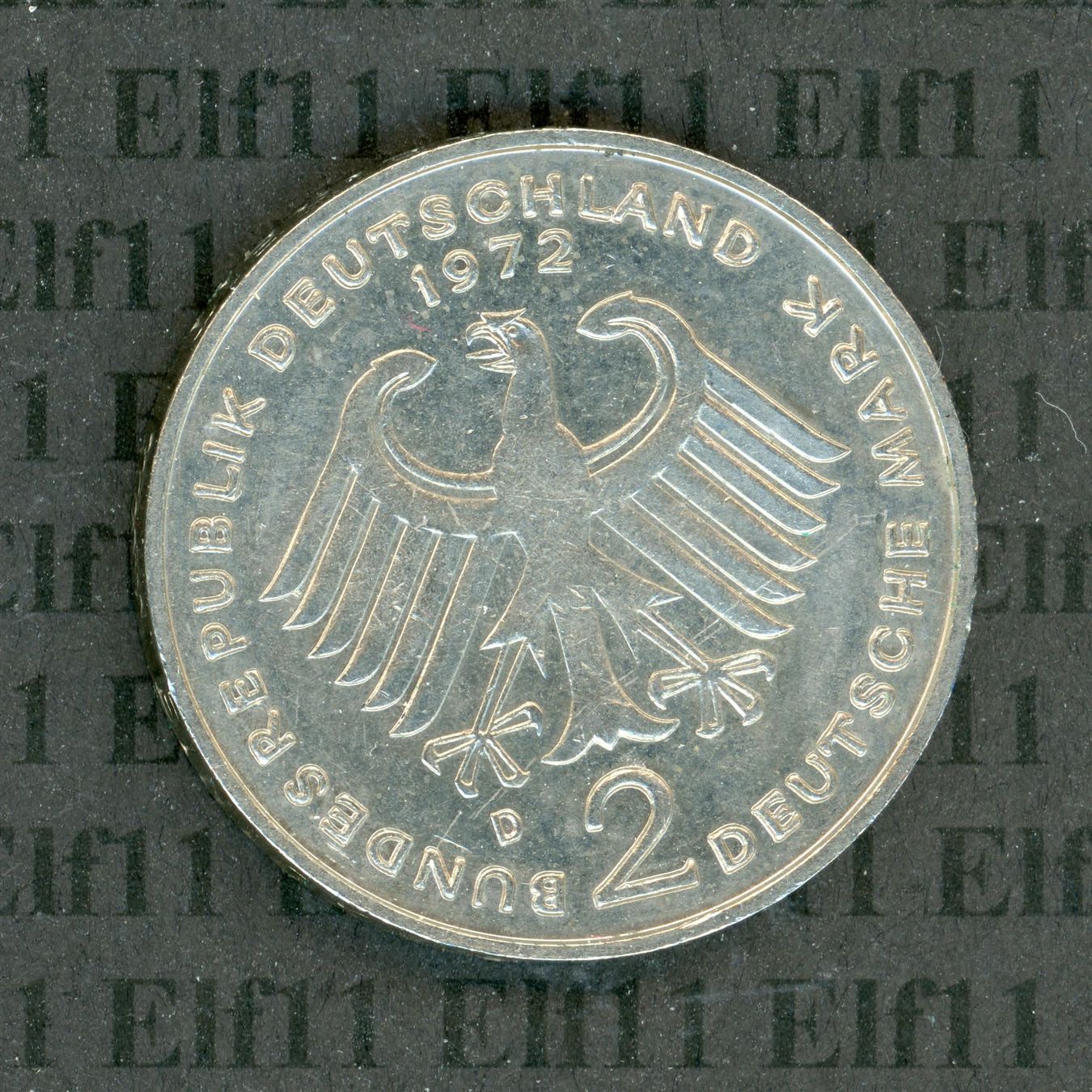 Tutti le monete: DEM___2.00 1972D Adenauer vz 2 Deutsche Mark – Usato da Widnau venduto da Elf11