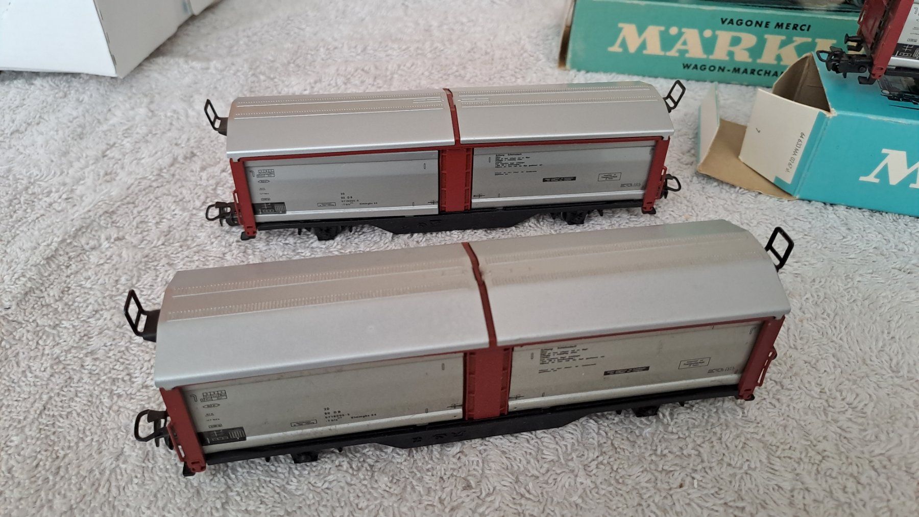 Märklin Modellini di ferrovie: Märklin 4633 4 Güterwagen H0 WS/7 – Usato da Winterthur venduto da Riebeli333 1