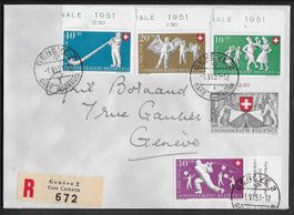 1951 FDC R / GENÈVE 1.VI. Serie SBK 225.- selten ab 1.-