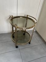 Servierwagen Metall Glas geraucht ca. 50 cm Durchmesser