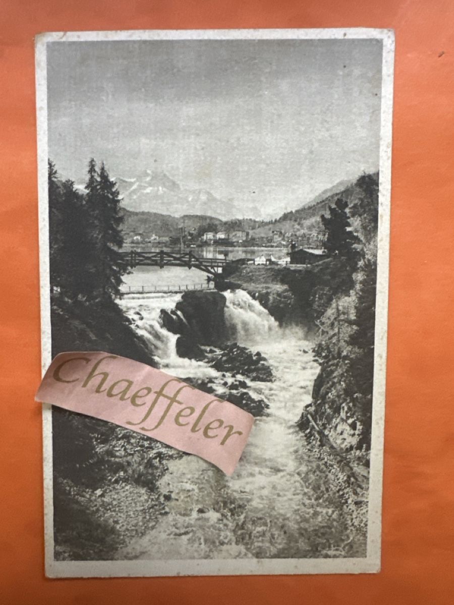 Ansichtskarten: 1919 St. Moritz Innfall mit Beschriftung  – Gebraucht aus Zürich von Chaeffeler