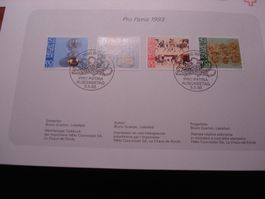Pro Patria. 9 PTT-Blätter ET-o, 1992-2000