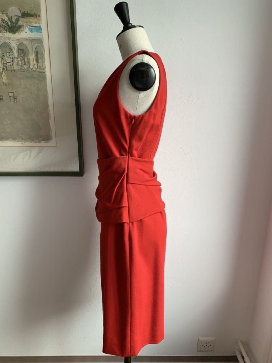 Akris Vestiti: AKRIS: Elegantes rotes Kleid mit drapierter Taille, 36 – Nuovo (secondo la descrizione) da Luzern venduto da designluzern 2