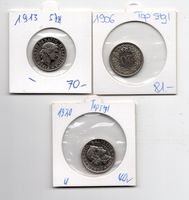 (2121) 3 x 20 Rappen 1906, 1913, 1920, stgl