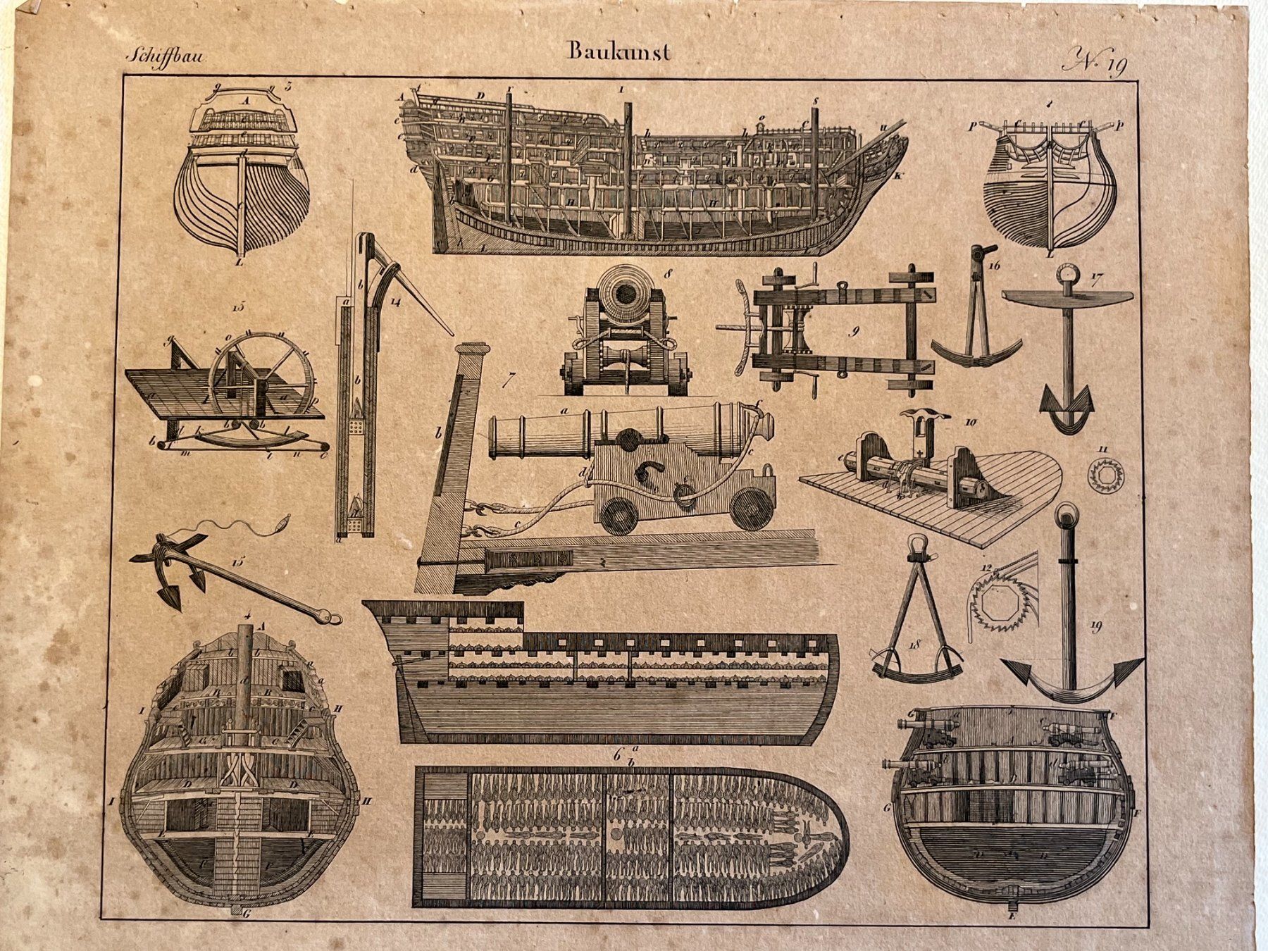 Grafica & Litografie: Six Lithographies Antiques de Construction Navales de 1833 – Usato da Lausanne venduto da charlie_lau24 1