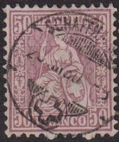 Sitzende Helvetia Nr.43,V-O SCHAFFHAUSEN+++