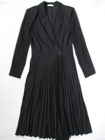 SANDRO - Plissee Wrapover Kleid Schwarz Gr. 36 D