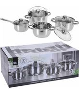 + 8 tlg Edelstahl Kochtopfset Induktion 4 Töpfe 4 Deckel