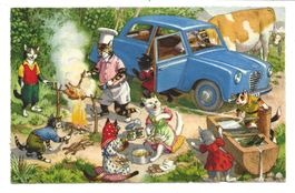 Katzenkarte - Künstler M. Künzli Nr. 4748 - Picknick - Grill