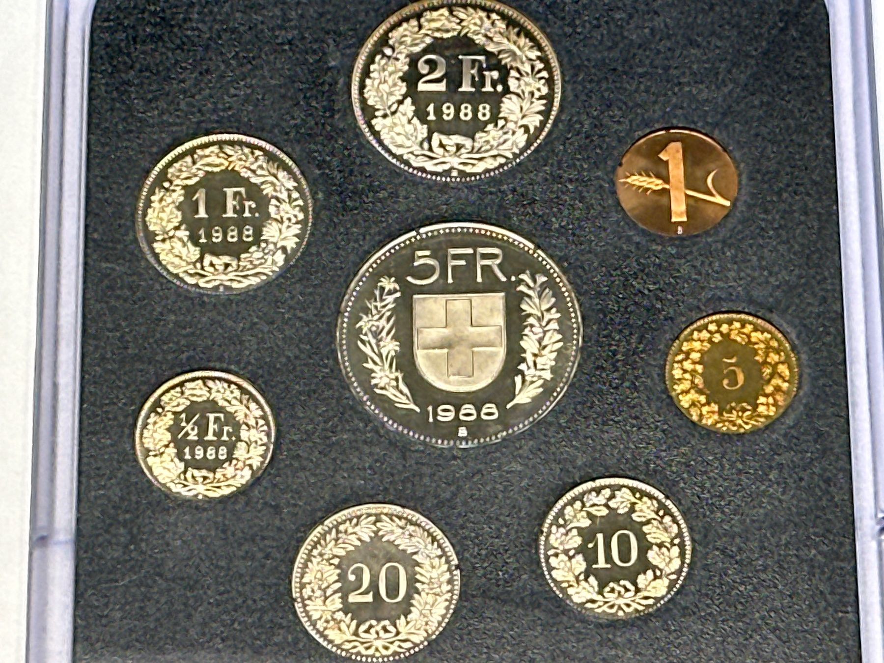 Alle Münzen: Schweizer Münzsatz Stgl. 1988 – Neu (gemäss Beschreibung) aus Herisau von herau 1