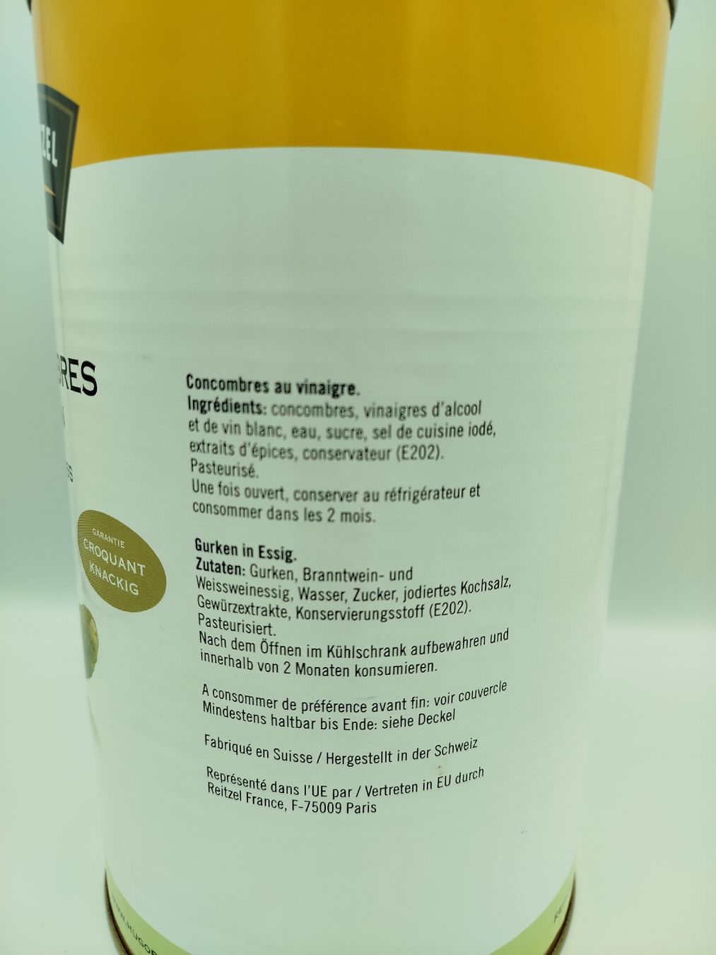 Lebensmittel & Spezialitäten: Hugo Reitzel Gurken, knackig, Grossdose – Neu und originalverpackt aus Bäch SZ von Swissy46 1
