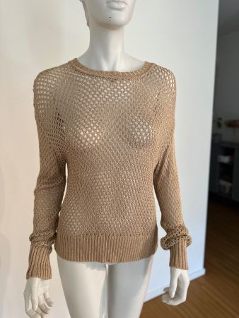 Pullover von Patrizia Pepe | Gr. S | gold | Netzoptik