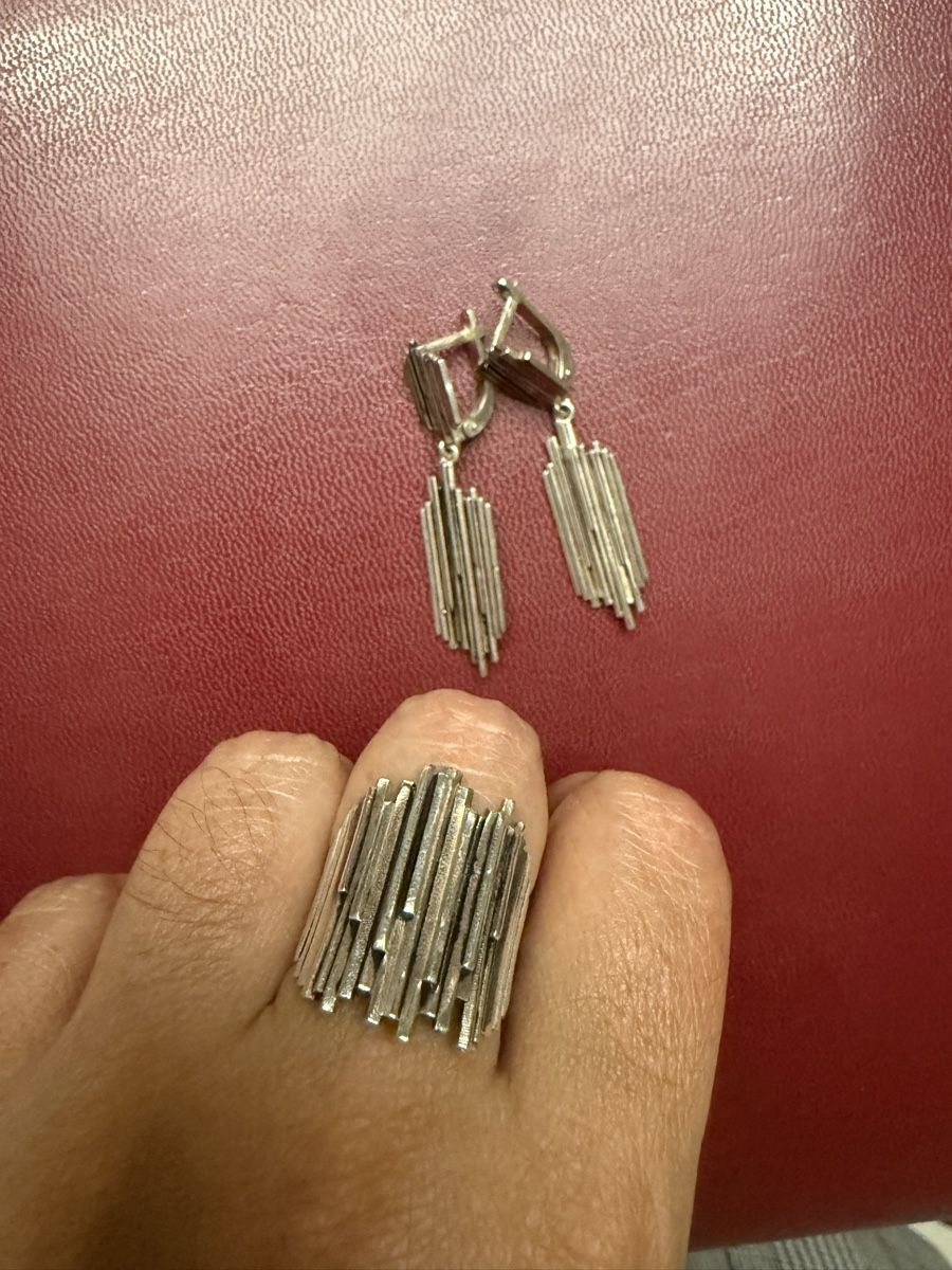 Sonstiger Schmuck: Silver Ring and Earring Set, Stone Symphony – Gebraucht aus Glis von lus_sx55