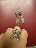 Silver Ring and Earring Set, Stone Symphony