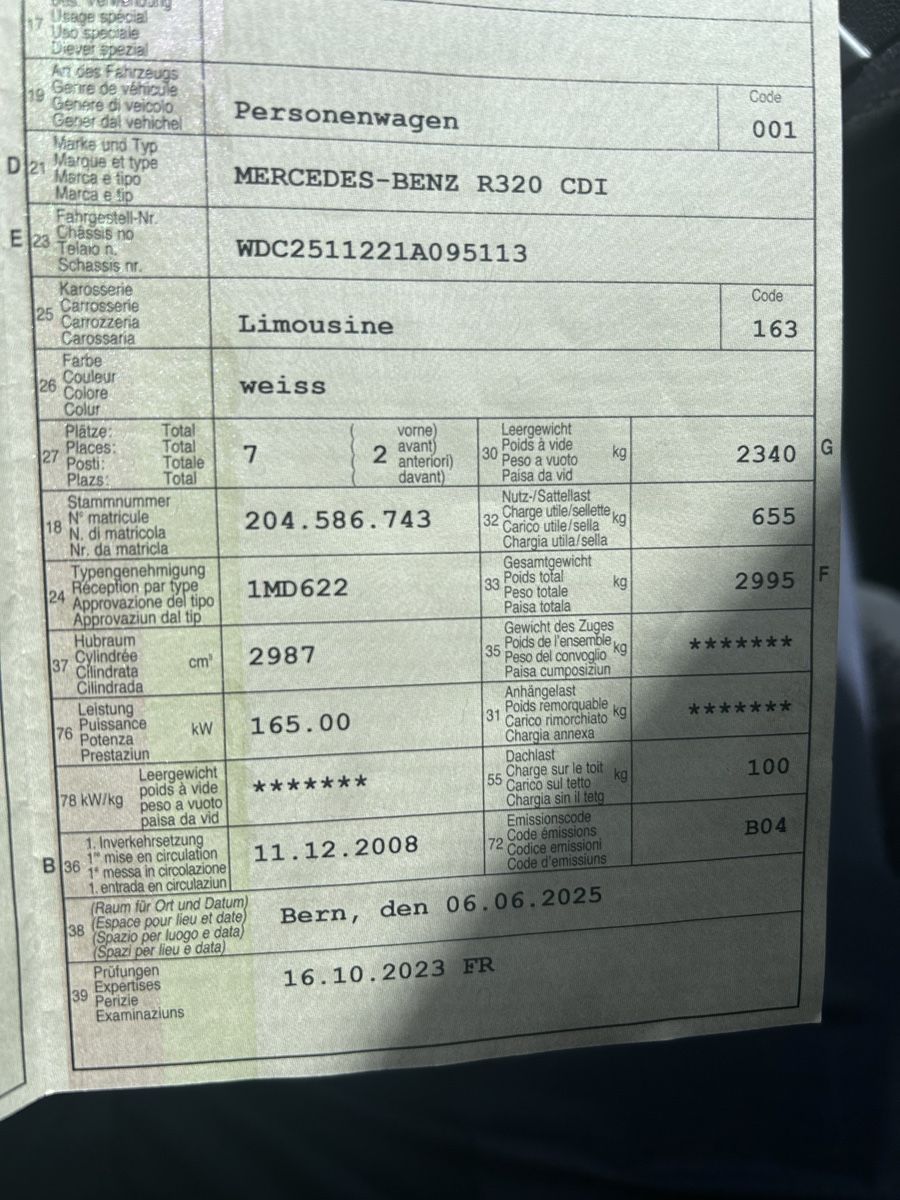 Mercedes-Benz Automobili: Mercedes R320 CDI mit Schiebedach  – Difettoso da Gümligen venduto da mdem4 8