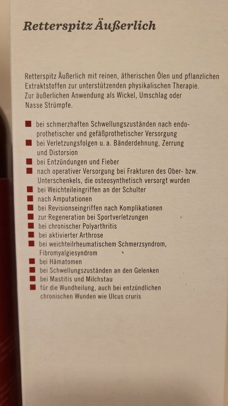 Medizinische Geräte: Retterspitz Äusserlich, 1 Liter Flasche – Neu und originalverpackt aus Bülach von  2