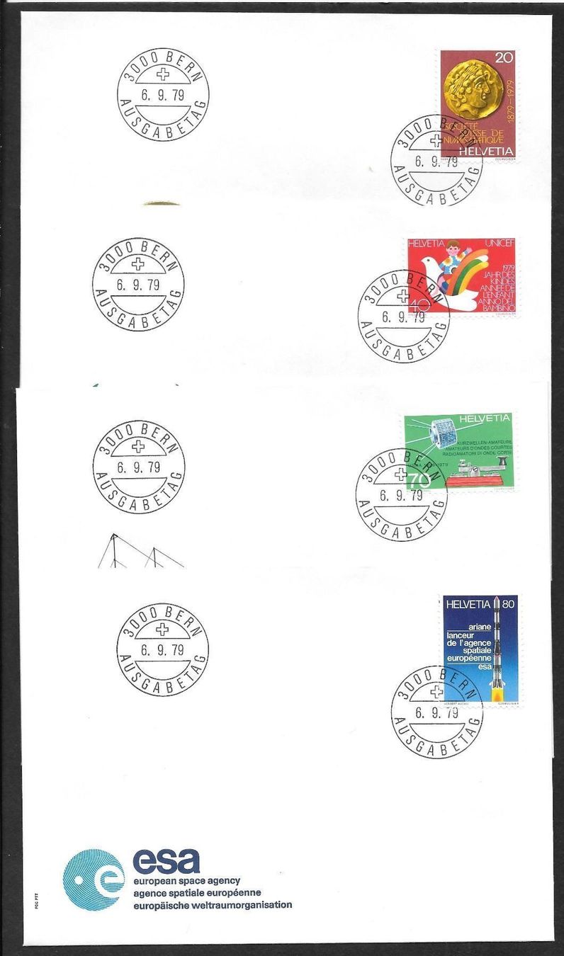 Tutti i francobolli: 4 FDC 632-635 Serie Einzelmarken ET 6.9.1979 – Nuovo (secondo la descrizione) da Olten venduto da clotaldi