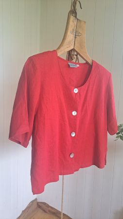 DE VILLE 80s VtG Leinenbluse Bluse Kasack 38 M 40