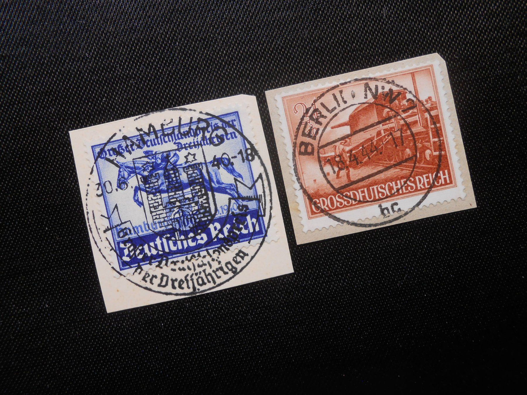 Alle Briefmarken: DR 746/883y  Briefstücke  1940/44 – Gebraucht aus Hallwil von pkaiser44