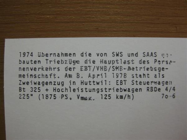 Ansichtskarten: AK VHB Pendelzug in Huttwil – Neu (gemäss Beschreibung) aus Malters von Marosko 1
