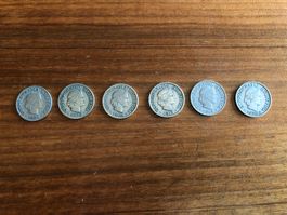 10 Rappen 1906 - 1926  6x Münzen