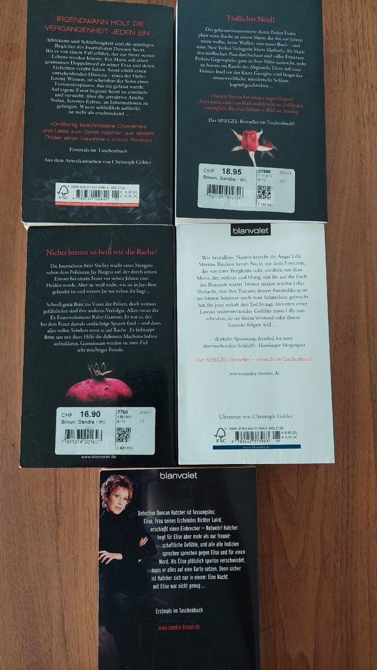 Libri: 5 Thriller von Sandra Brown – Usato da Detligen venduto da yvut 1