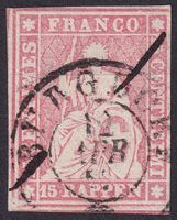 24D, Tintenstriche SEEBERG + BURGDORF BE Stempel, Befund