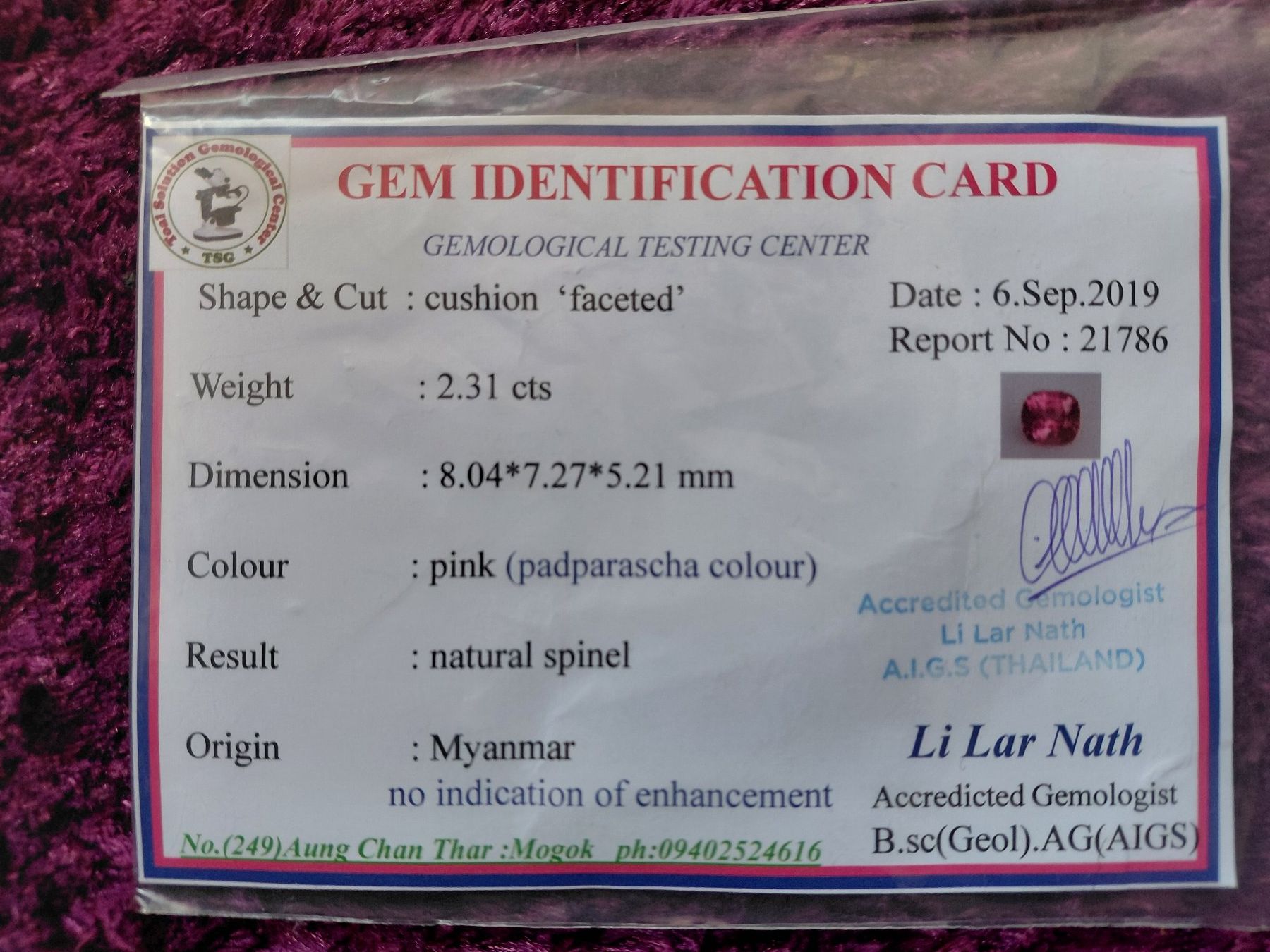 Edelsteine: Spinel 2.3ct Padparadscha – Gebraucht aus Bévilard von Yougems 8