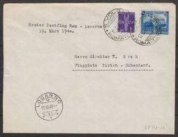 1940 : 1. Postflug Rom - Locarno - Dübendorf