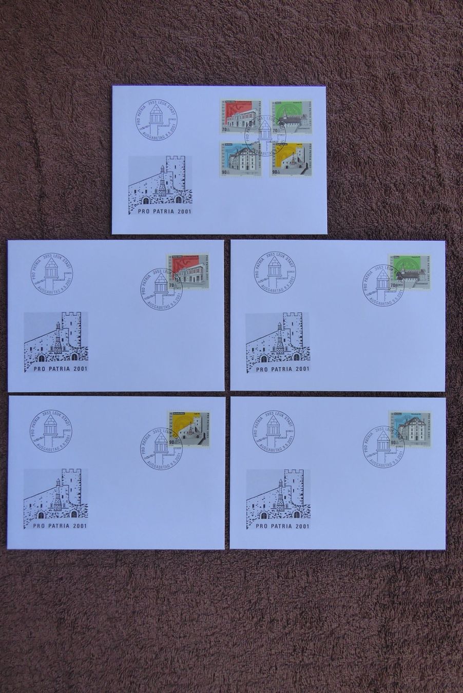 Tutti i francobolli: (F423) FDC Pro Patria 2001 -> B272 - B275 – Usato da Basel venduto da scholle50