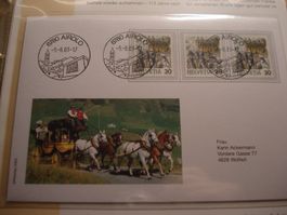 Brief mit Gotthard -Pferdepost 2003, Mit Original-Reisekarte
