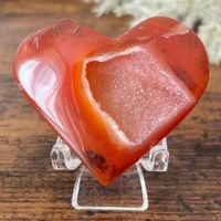 ✲ Karneol Quarz Drusen Herz ✲ 42g / 50mm Carnelian Geode